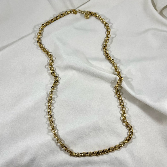 Vintage Park Lane necklace chain in gold tone with unique textured links. - Picture 3 of 9